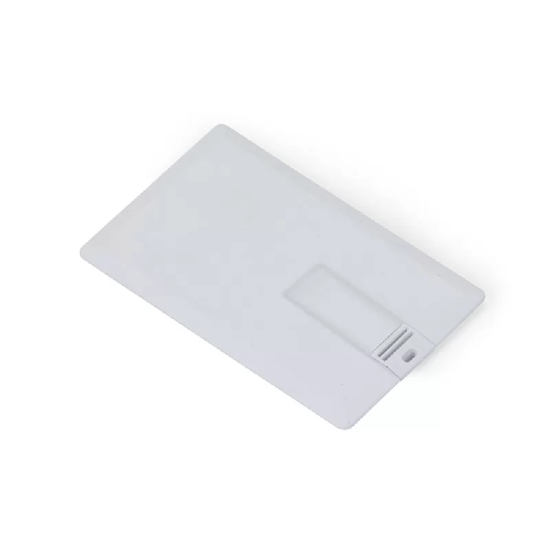 Carcaça pen card em plástico branco sem gravação, vista em ângulo sobre fundo branco