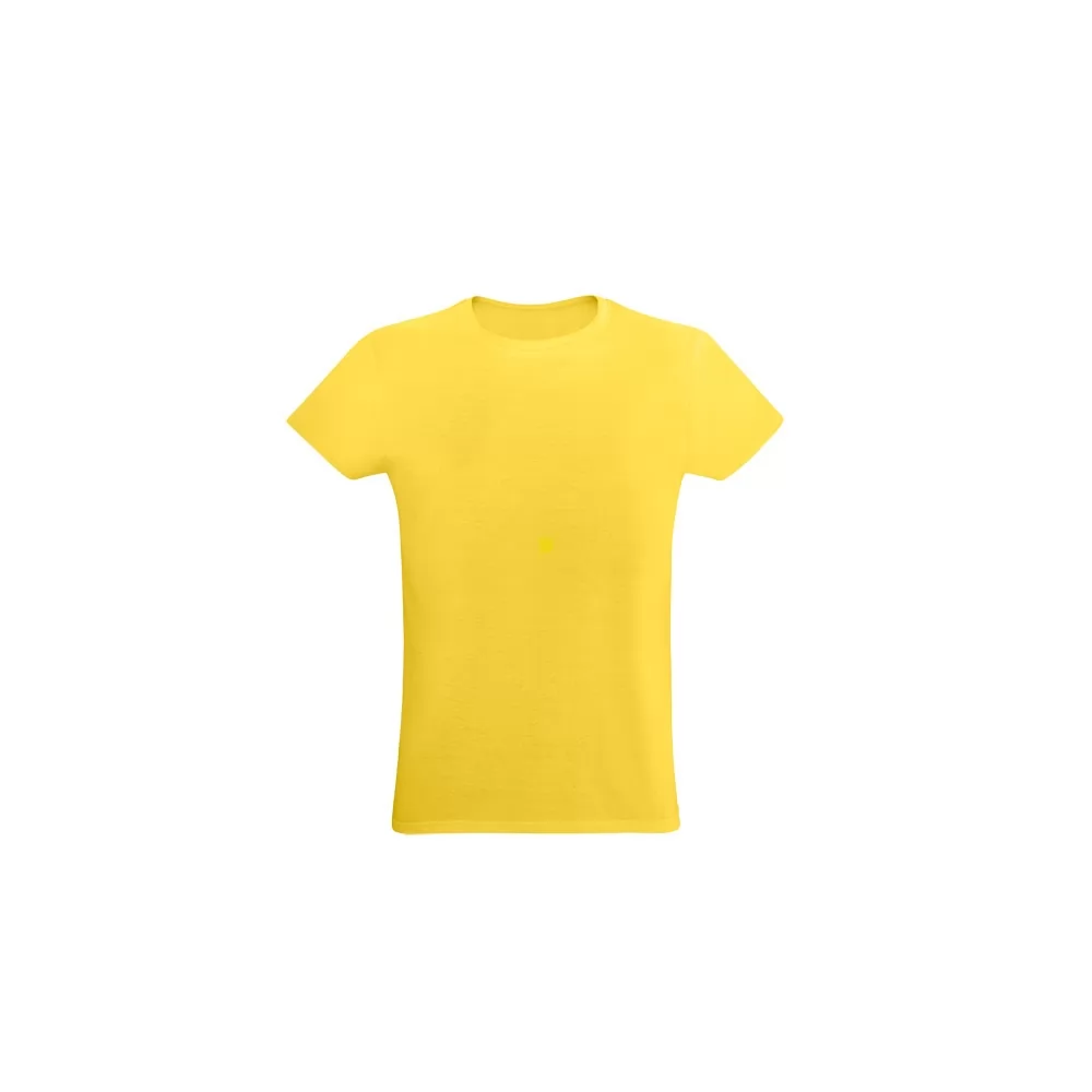 Camiseta unissex de algodão rosa goiaba de manga curta lisa e gola redonda vista de frente